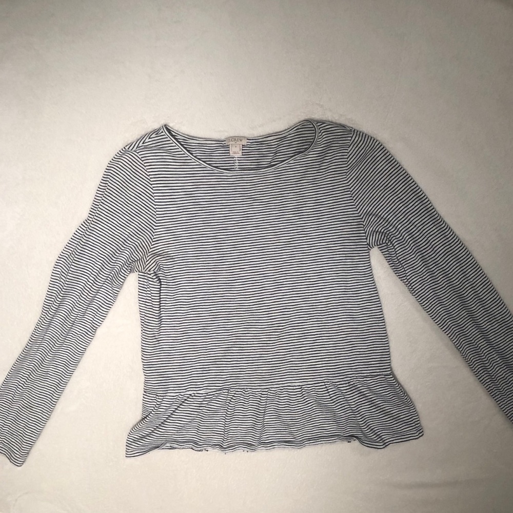 JCREW Striped Peplum Longsleeve